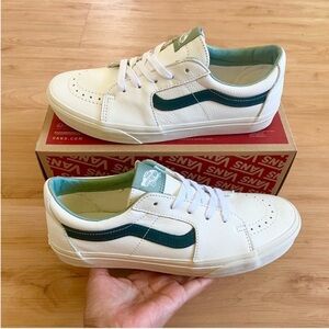 Vans Sk8-low Premium Leather Green Gables Women 10.0 US Mens 8.5 US